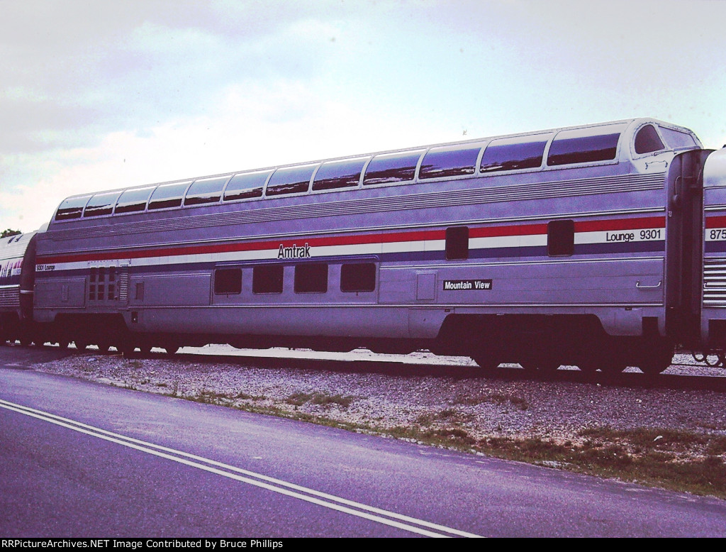 1985 Amtrak Great Dome 9301 Mountain View On Auto Train 1985-amtrak-great-dome-9301-mountain-view-on-auto-train